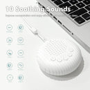 Aparelho de Sono com 10 Sons Relaxantes, Volume Ajustável, Bateria Recarregável Integrada e Carregamento USB.